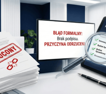 Najczęstsze przyczyny odrzucenia wniosku o dotację w 2026 roku – dokumentacja z pieczątką odrzucony i lista kontrolna eksperta 