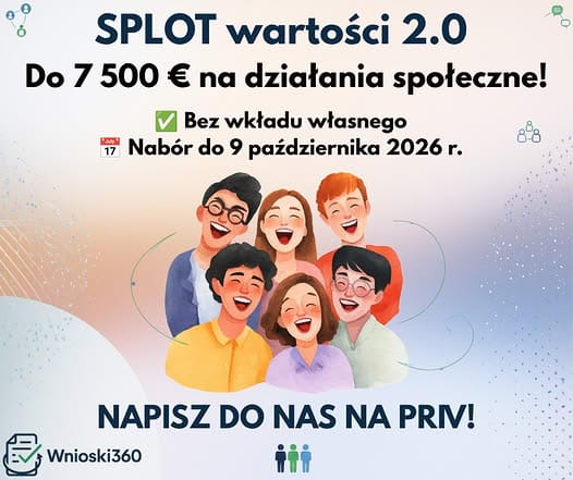 SPLOT Wartości 2 0 – do 7 500 euro dla NGO bez wkładu własnego